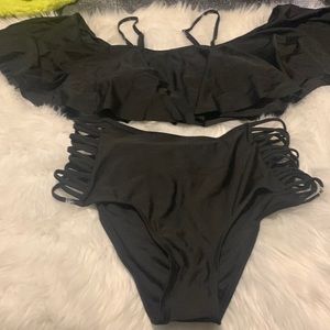 Two piece high waisted bathing suit